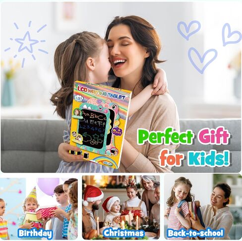2 Pcs LCD Writing Tablet for Kids: 8.5 Inch Dinosaur & Unicorn Colorful Drawing Board Doodle Pad Toys for Ages 3 4 5 6 7 8 Year Old Boys Girls Toddlers Christmas Birthday Gift Learning Educational Toy in Saudi Arabia