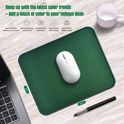 Mouse Pad with Durable Stitched Edge, Small Computer Mousepad Desk Mat with Smooth Surface, Non Slip Rubber Base Mouse Pad for Laptop, Gaming, 10.2x8.3x0.12in, Light Blue in Kuwait