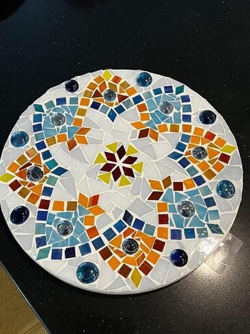4 Shapes Mixed Glass Mosaic Tiles,Square+Diamond+Triangle+Rectangle 270 PCS Stained Glass Mosaic Pieces for Handmade Art Crafts and Home Decoration (Iridescent White) in Saudi Arabia