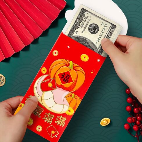 Chinese New Year 2025 Cute Snake Red Envelopes, Money Envelopes for Cash,Lunar Festival hongbao 30Pcs in Kuwait