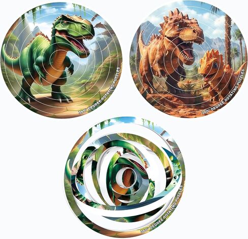 Dinosaur Spin Flip Puzzle, Brain Teaser Fidget Toy, Great Gift Puzzles for Kids and Teens (Simulation Dinosaur) in Saudi Arabia