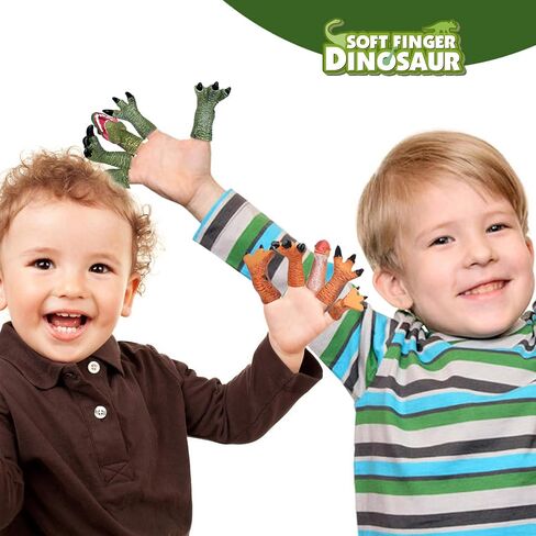 Dinosaur Toys Dinosaur Figures, Dinosaur Finger Puppets, Rubber Dinosaur Head Puppets Toys Set, Bath Finger Puppets Bath Toys for Kids Girls Boys, 10pcs in Saudi Arabia
