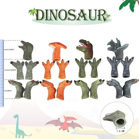 Dinosaur Toys Dinosaur Figures, Dinosaur Finger Puppets, Rubber Dinosaur Head Puppets Toys Set, Bath Finger Puppets Bath Toys for Kids Girls Boys, 10pcs in Saudi Arabia