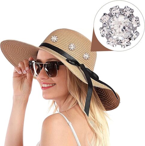 Joez Wonderful 30 Pcs Silver Rhinestone Buttons, Crystal Embellishments Flat Back Button, Flower Charms for Jwelery Making, Decorative Buttons for Crafting, Wedding, Clothing, DIY in Kuwait