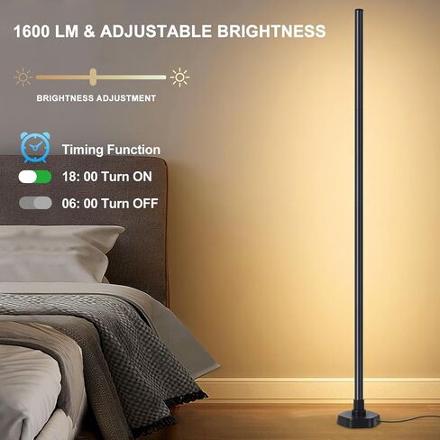 RGB Corner Floor Lamp - Smart LED Corner Lamp with App, Remote Control & Compatible with Alexa,16 Million DIY Colors, Music Sync, Timer Setting for Living Rooms, Bedrooms and Gaming Rooms in Saudi Arabia