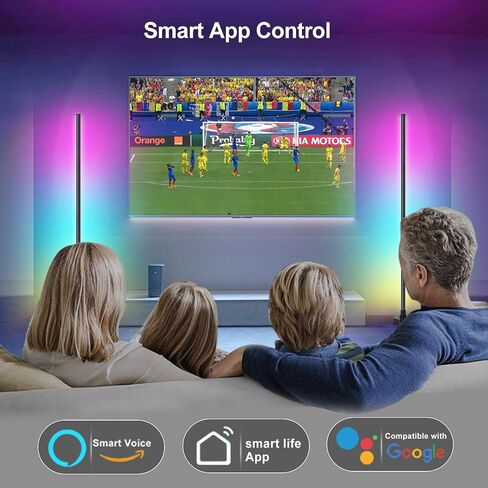 RGB Corner Floor Lamp - Smart LED Corner Lamp with App, Remote Control & Compatible with Alexa,16 Million DIY Colors, Music Sync, Timer Setting for Living Rooms, Bedrooms and Gaming Rooms in Saudi Arabia