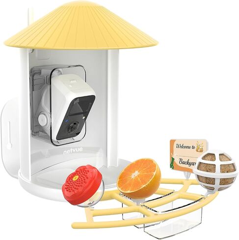 NETVUE by Birdfy Pro Perch - Wider Extension Perch to DIY Add-ons Including Suet Ball, Mini Hummingbird Feeder, Fruit Holder, Jelly Feeder and Welcome Card, Ideal for Bird Lover (Blue) in Kuwait