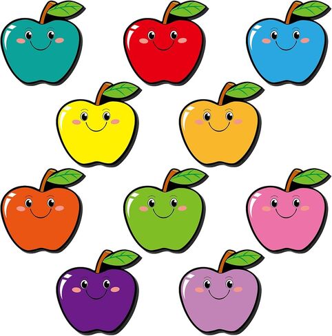 200 Pcs Multicolor Apple Cut Outs Apple Bulletin Boards Classroom Decoration Colorful Apple Cutouts Name Tags Apple Decor for Classroom Apple Labels for Teacher Student Back to School Party Supplies in Saudi Arabia