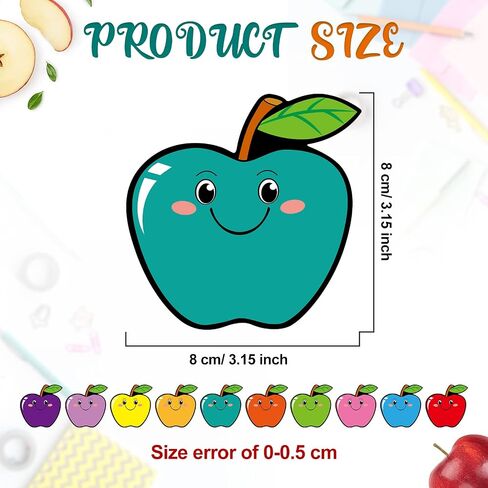 200 Pcs Multicolor Apple Cut Outs Apple Bulletin Boards Classroom Decoration Colorful Apple Cutouts Name Tags Apple Decor for Classroom Apple Labels for Teacher Student Back to School Party Supplies in Saudi Arabia