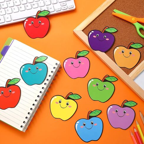 200 Pcs Multicolor Apple Cut Outs Apple Bulletin Boards Classroom Decoration Colorful Apple Cutouts Name Tags Apple Decor for Classroom Apple Labels for Teacher Student Back to School Party Supplies in Saudi Arabia
