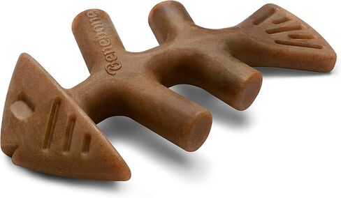 Benebone Tiny 2-Pack Fishbone Durable Dog Chew Toys, Real Fish Flavor, Made in USA in Saudi Arabia