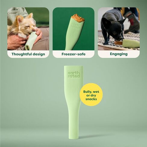 Earth Rated Dog Toy, Enrichment Toy for Adult and Puppy Dogs, Dishwasher and Freezer-Safe, Natural Rubber, Small, Green in Saudi Arabia