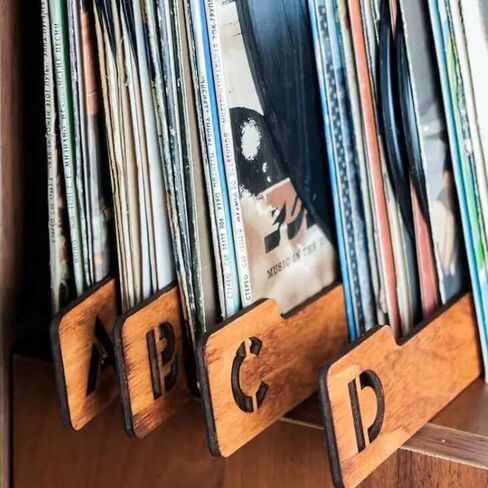 Vinyl Record Dividers, Alphabetical Vinyl Record Storage Dividers A-Z, 26 Record Rack Organization Guides, Album Box Collection Bins for Music Lovers in Kuwait