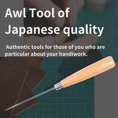 سيكي اليابان الجلود اليابانية خدش المخرز، مقبض الخشب المخرز المجوف، أداة الخياطة الخياطة للجلود DIY اليدوية in Kuwait