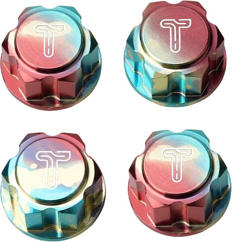 4PCS Splash Anodizing Aluminum 17mm Hex Wheel Nut Center Cap for 1/10 RC Traxxas X-Maxx E-Revo E-Maxx 1/8 RC Car Monster Truck (1.25mm Thread Pitch) in Kuwait