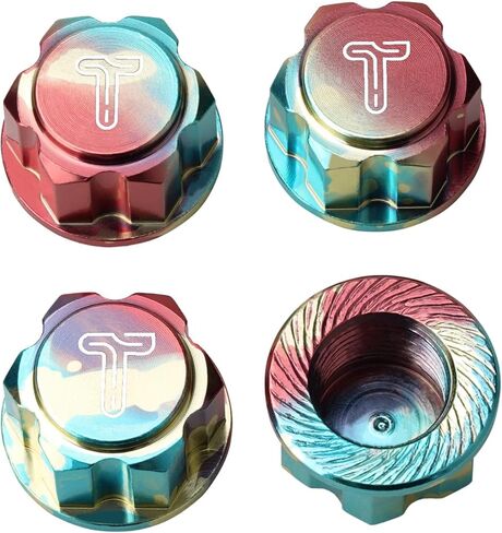 4PCS Splash Anodizing Aluminum 17mm Hex Wheel Nut Center Cap for 1/10 RC Traxxas X-Maxx E-Revo E-Maxx 1/8 RC Car Monster Truck (1.25mm Thread Pitch) in Kuwait