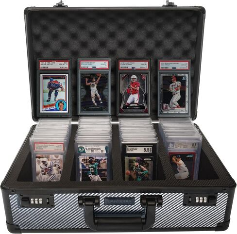 SLAB ARMOR 160+ 4 Row Psa Graded Card Storage Box Graded Card Case Psa Slab Case for Graded Cards Psa Card Case Baseball Card Cases for Sports Cards Storage Sports Card Case (BLACK) in Saudi Arabia