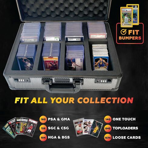 SLAB ARMOR 160+ 4 Row Psa Graded Card Storage Box Graded Card Case Psa Slab Case for Graded Cards Psa Card Case Baseball Card Cases for Sports Cards Storage Sports Card Case (BLACK) in Saudi Arabia