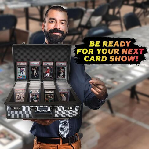 SLAB ARMOR 160+ 4 Row Psa Graded Card Storage Box Graded Card Case Psa Slab Case for Graded Cards Psa Card Case Baseball Card Cases for Sports Cards Storage Sports Card Case (BLACK) in Saudi Arabia