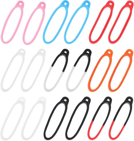 18Pcs Anti-Lost Silicone Rubber Rings Holder 9 Colors Multipurpose Adjustable Cases Lanyard Necklace Bands Replacement Pendant Carrying Kit for Pen Office Daily Sports Diameter 40mm/1.57 inch in Saudi Arabia