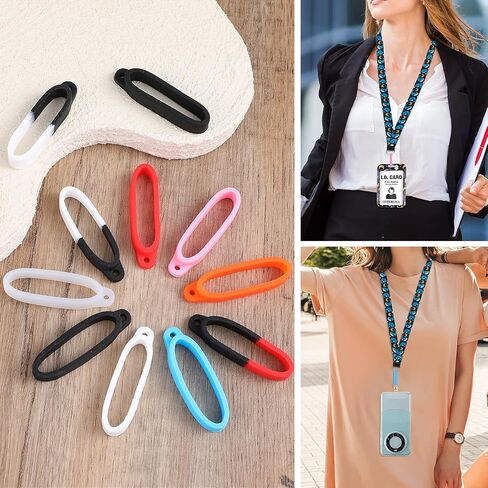 18Pcs Anti-Lost Silicone Rubber Rings Holder 9 Colors Multipurpose Adjustable Cases Lanyard Necklace Bands Replacement Pendant Carrying Kit for Pen Office Daily Sports Diameter 40mm/1.57 inch in Saudi Arabia