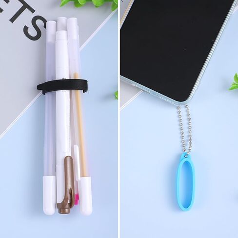 18Pcs Anti-Lost Silicone Rubber Rings Holder 9 Colors Multipurpose Adjustable Cases Lanyard Necklace Bands Replacement Pendant Carrying Kit for Pen Office Daily Sports Diameter 40mm/1.57 inch in Saudi Arabia