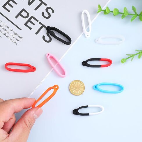 18Pcs Anti-Lost Silicone Rubber Rings Holder 9 Colors Multipurpose Adjustable Cases Lanyard Necklace Bands Replacement Pendant Carrying Kit for Pen Office Daily Sports Diameter 40mm/1.57 inch in Saudi Arabia