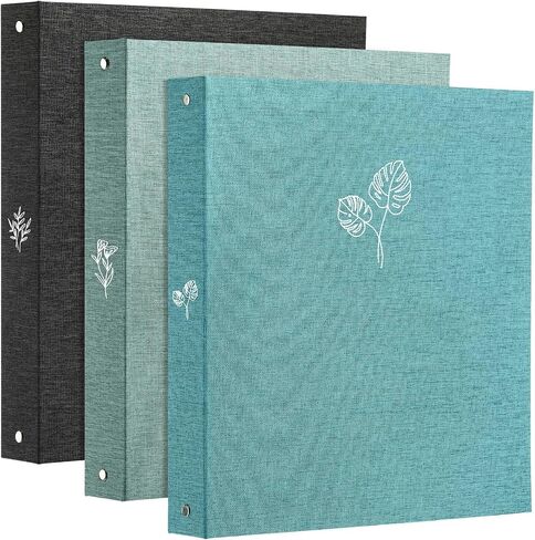 Ctosree 3 Pcs Aesthetic 3 Ring A4 Binder Linen Fabric Binder 1 Inch Fancy 3 Ring Binder with Large Linen Pocket Photocard Binder Women Office Wedding Binder(Morandi Color,8.5 x 11, 1.5",Elegant) in Saudi Arabia
