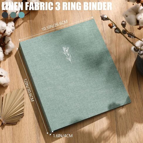 Ctosree 3 Pcs Aesthetic 3 Ring A4 Binder Linen Fabric Binder 1 Inch Fancy 3 Ring Binder with Large Linen Pocket Photocard Binder Women Office Wedding Binder(Morandi Color,8.5 x 11, 1.5",Elegant) in Saudi Arabia