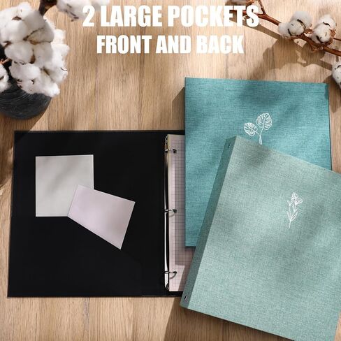 Ctosree 3 Pcs Aesthetic 3 Ring A4 Binder Linen Fabric Binder 1 Inch Fancy 3 Ring Binder with Large Linen Pocket Photocard Binder Women Office Wedding Binder(Morandi Color,8.5 x 11, 1.5",Elegant) in Saudi Arabia