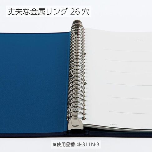 Kokuyo Color Palette Metal Round Ring Binder, B5-S, 26 Holes, Up to 100 Sheets, 5 Colorful Tab Dividers, Middle Vertical Type, Black, Japan Import (RU-311-1) in Saudi Arabia