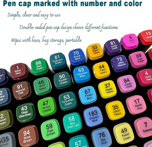 Alcohol Markers 60 Colors Double Tips Chisel & Fine Art Marker Set with Case & Holders for Adults Coloring, Painting, Illustrations, and Sketching in Saudi Arabia
