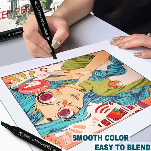 Alcohol Markers 60 Colors Double Tips Chisel & Fine Art Marker Set with Case & Holders for Adults Coloring, Painting, Illustrations, and Sketching in Saudi Arabia
