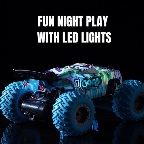 Remote Control Car for Kids RC Truck Cars for Adults Boys Ages 4-7 8-12 Toddler Radio Controlled Car with LED Lights,20KMH,40Mins,Ready to Play,2.4Ghz in Saudi Arabia