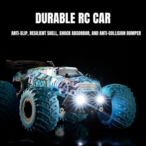 Remote Control Car for Kids RC Truck Cars for Adults Boys Ages 4-7 8-12 Toddler Radio Controlled Car with LED Lights,20KMH,40Mins,Ready to Play,2.4Ghz in Saudi Arabia