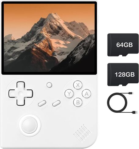 RG40XXV Retro Handheld Game Console, Linux OS Built-in 64G+128G TF Card Retro Video Games Consoles 4.0 Inch IPS Screen Portable Pocket Video Player 10000+ Games (White) in Saudi Arabia