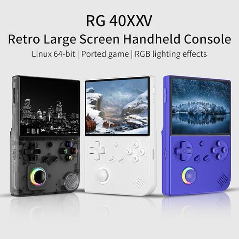 RG40XXV Retro Handheld Game Console, Linux OS Built-in 64G+128G TF Card Retro Video Games Consoles 4.0 Inch IPS Screen Portable Pocket Video Player 10000+ Games (White) in Saudi Arabia