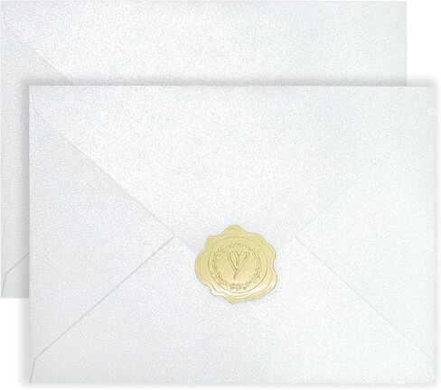 YINUOYOUJIA 50 PCS Pearl white Envelopes A7,5 x 7 white Shimmer Envelopes for Invitation,Perfect for Wedding Invitation Cards,Birthday RSVP Invite,5.25 x 7.25 inches in Kuwait