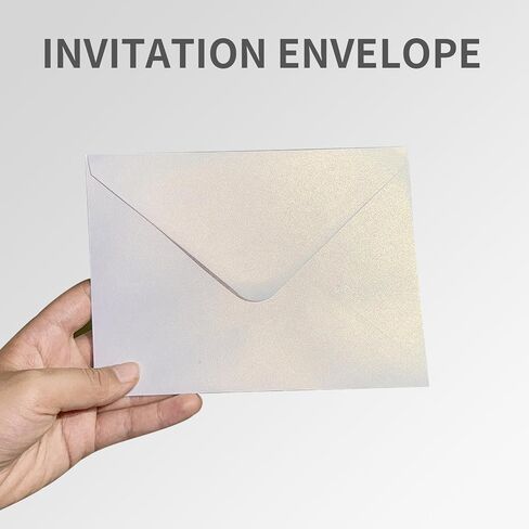 YINUOYOUJIA 50 PCS Pearl white Envelopes A7,5 x 7 white Shimmer Envelopes for Invitation,Perfect for Wedding Invitation Cards,Birthday RSVP Invite,5.25 x 7.25 inches in Kuwait