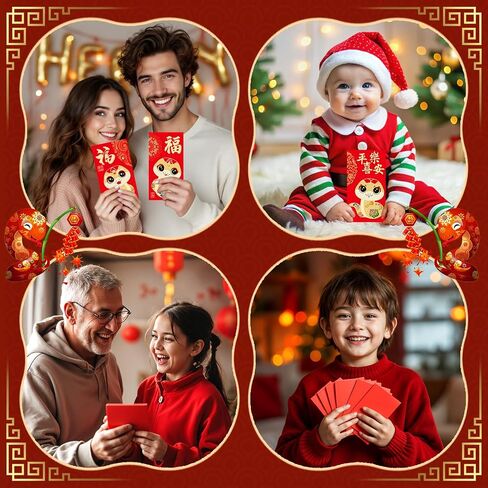 36 Pieces Chinese New Year Red Envelopes, 2025 Lunar New Year of The Snake Hong Bao Gift Money Envelopes, 6.4 x 3.5 in (Style A) in Saudi Arabia