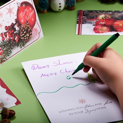 JOYIN 72 Piece Holiday Christmas Greeting Cards with 6 Artistic Greeting Designs & Envelopes 6.25" x 4.6" for Winter Christmas Season, present Giving, Xmas Gifts Cards. (Red Foil Collection) in Saudi Arabia