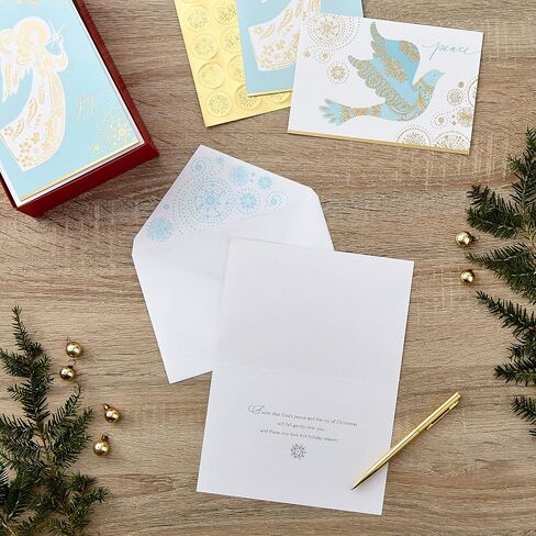 Hallmark Christmas Boxed Card Assortment, Snowman and Christmas Tree (40 Cards with Envelopes and Gold Seals) in Saudi Arabia