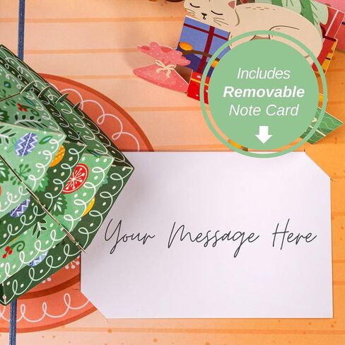 Paper Love 3D Fireplace Pop Up Christmas Card, Gift For Christmas or Holidays, 5" x 7" Cover - Includes Envelope and Removable Note Tag in Saudi Arabia