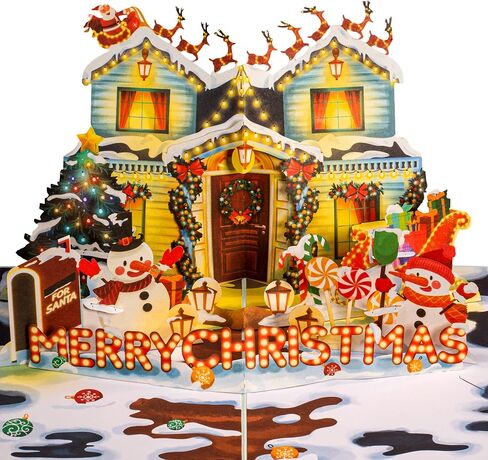 Paper Love 3D Fireplace Pop Up Christmas Card, Gift For Christmas or Holidays, 5" x 7" Cover - Includes Envelope and Removable Note Tag in Saudi Arabia