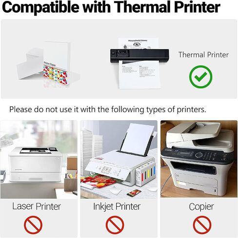 COLORWING A4 Thermal paper - Multipurpose Paper Compatible for HPRT MT800 MT800Q Phomemo M08F and Brother PJ762 PJ763MFi Portable A4 Printers, 8.2 x 11.7 Inch (200 sheets) in Saudi Arabia