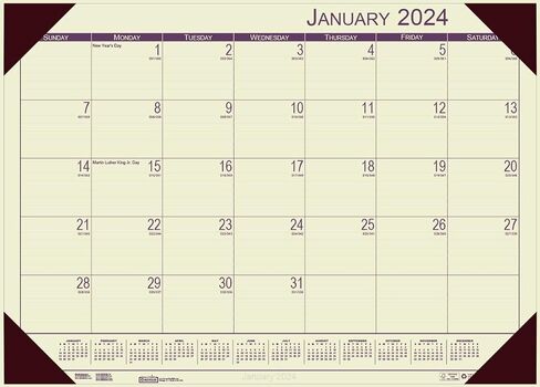 House of Doolittle 2024 Monthly Desk Pad Calendar, EcoTones, Blue Paper, 22 x 17 Inches, January - December (HOD12440-24) in Saudi Arabia