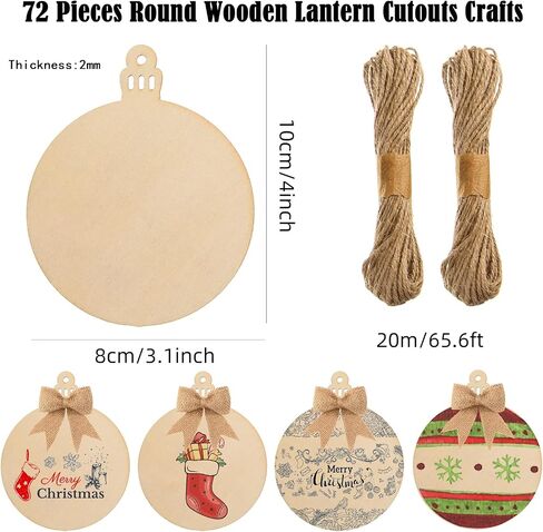 72 Pcs Christmas Angel Wooden Cutouts Unfinished Wood Angel Shape Ornaments Blank Wood Slices Wooden Christmas Haning Decorations for DIY Crafts Tags Xmas Tree Party Supplies,3.1x4 Inch in Saudi Arabia