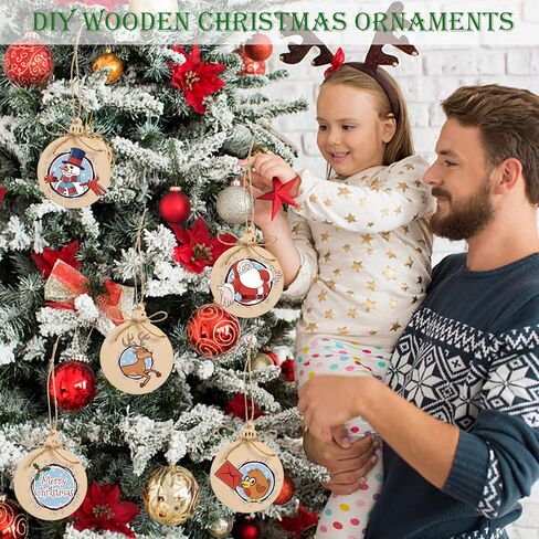 72 Pcs Christmas Angel Wooden Cutouts Unfinished Wood Angel Shape Ornaments Blank Wood Slices Wooden Christmas Haning Decorations for DIY Crafts Tags Xmas Tree Party Supplies,3.1x4 Inch in Saudi Arabia