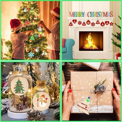 50 قطعة من أدوات الرسم الخشبية لعيد الميلاد، زخارف خشبية لعيد الميلاد للطلاء، زخارف خشبية فارغة غير مكتملة لعيد الميلاد، شرائح خشبية معلقة لشجرة عيد الميلاد لتزيين الحرف الفنية بنفسك in Kuwait