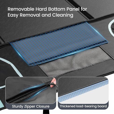 Back Seat Extender for Dogs with PU Leather, Detachable Hard Bottom Car Seat Cover for Dogs Holds 400lbs, Large Space Backseat Extender for Dogs, Dog Hammock for Truck with Mesh Window in Saudi Arabia